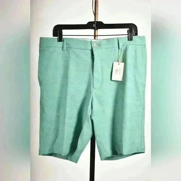 NWT PETER MILLAR Teal Green Crown Comfort Salem Sport Fishing  Shark Short 34W - Picture 1 of 10